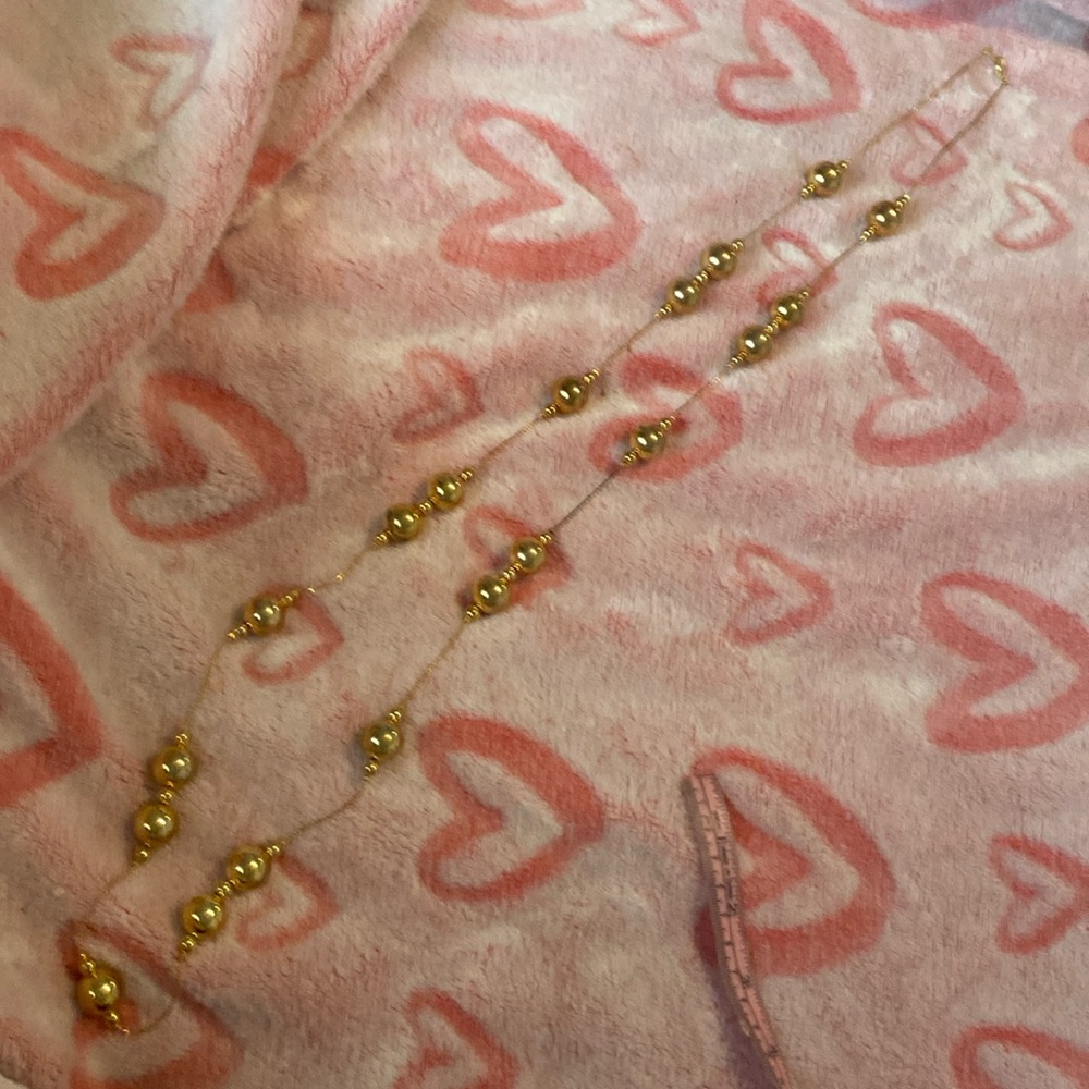 14ktGP Vintage Gold Ball 47 1/2 inch Necklace!